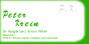 peter krein business card